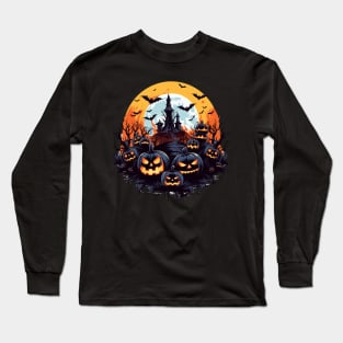 Haunted Church Under the Full Moon - Halloween Magic Long Sleeve T-Shirt